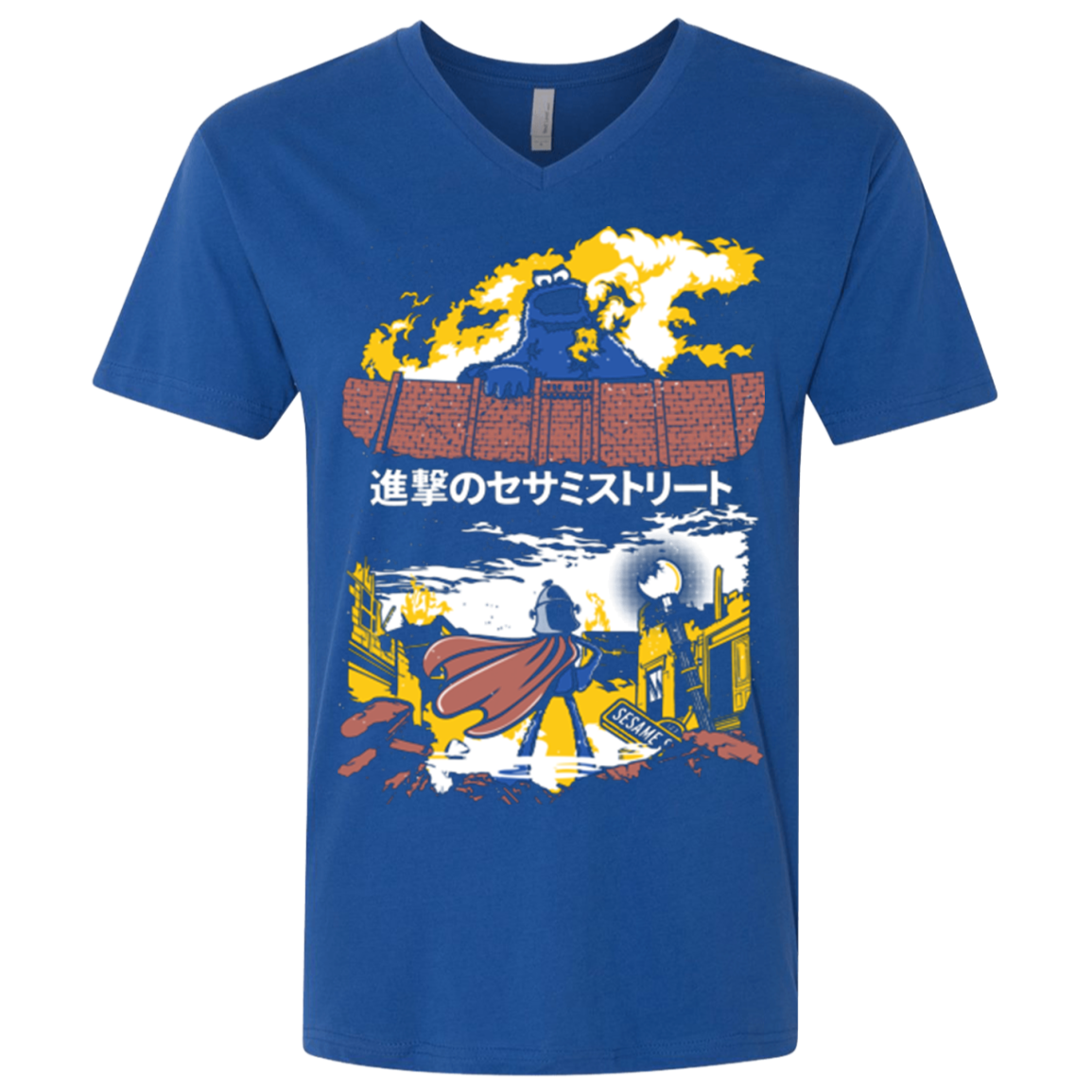 Attack on Sesame Street Men's Premium V-Neck