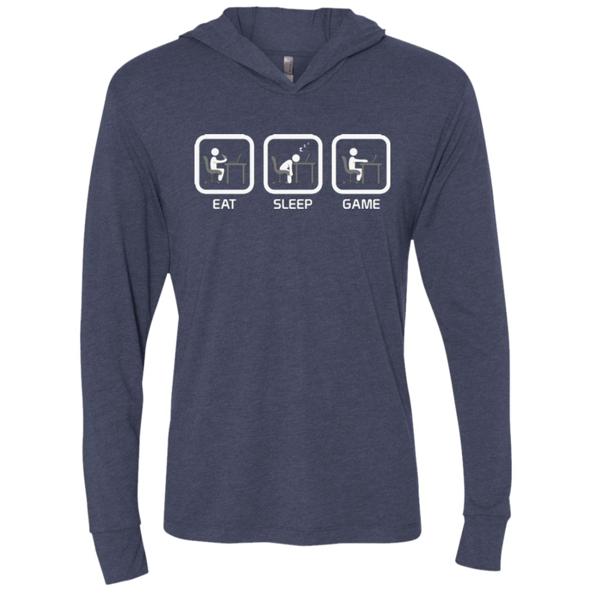 Eat Sleep Game PC Triblend Long Sleeve Hoodie Tee