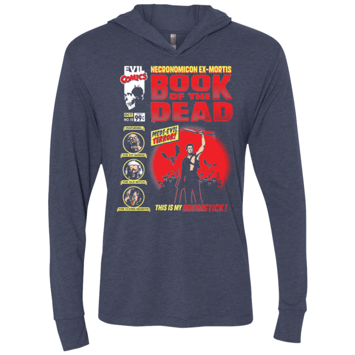 Book Of The Dead Triblend Long Sleeve Hoodie Tee