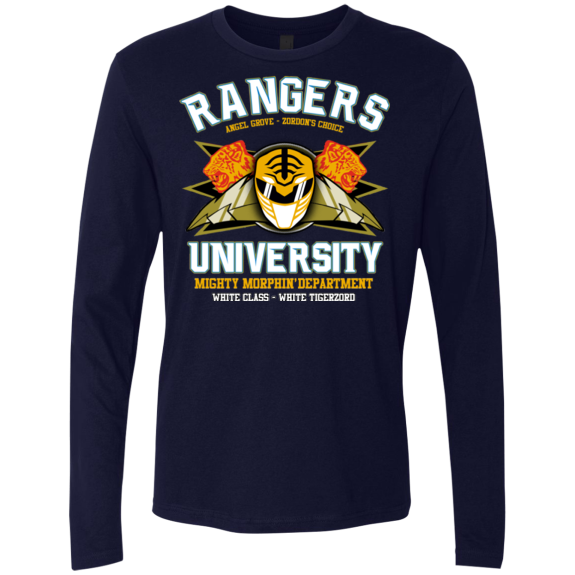 Rangers U White Ranger Men's Premium Long Sleeve