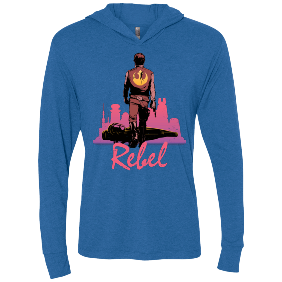 Rebel Triblend Long Sleeve Hoodie Tee