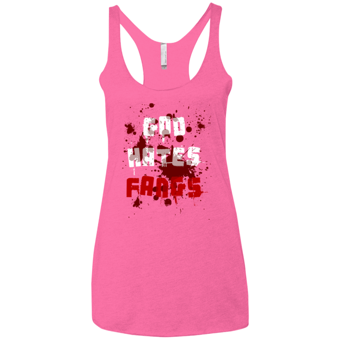 God hates fangs Women's Triblend Racerback Tank