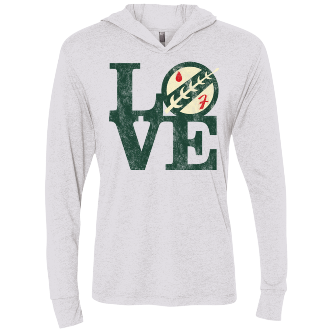 LOVE Boba Triblend Long Sleeve Hoodie Tee