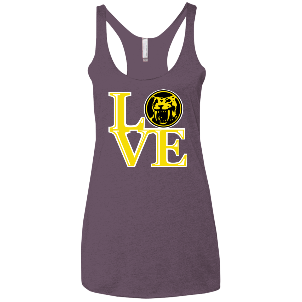 Yellow Ranger LOVE Women's Triblend Racerback Tank