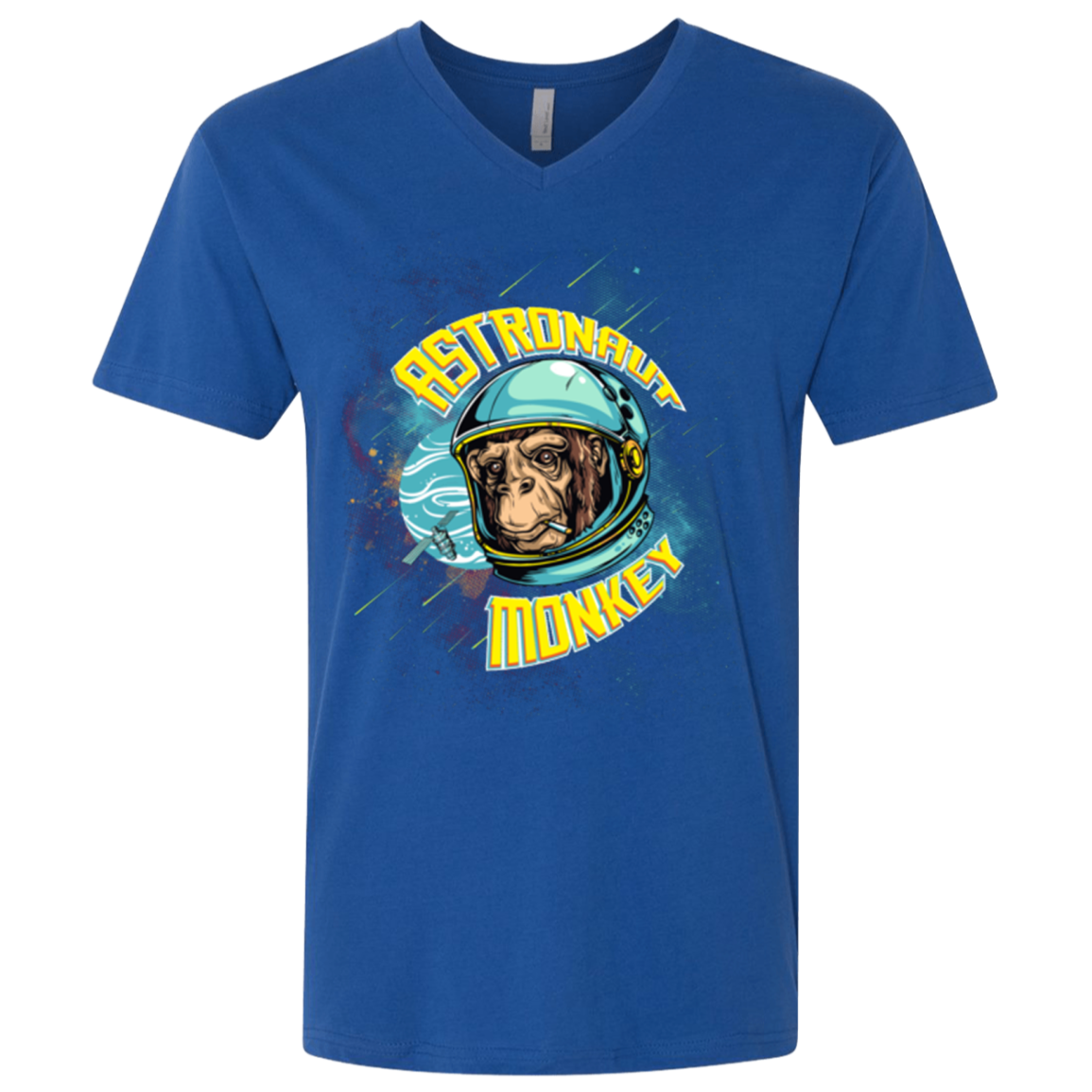 ASTRONAUT MONKEY Men's Premium V-Neck