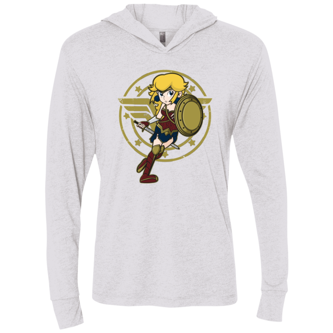 Wonder Peach Triblend Long Sleeve Hoodie Tee