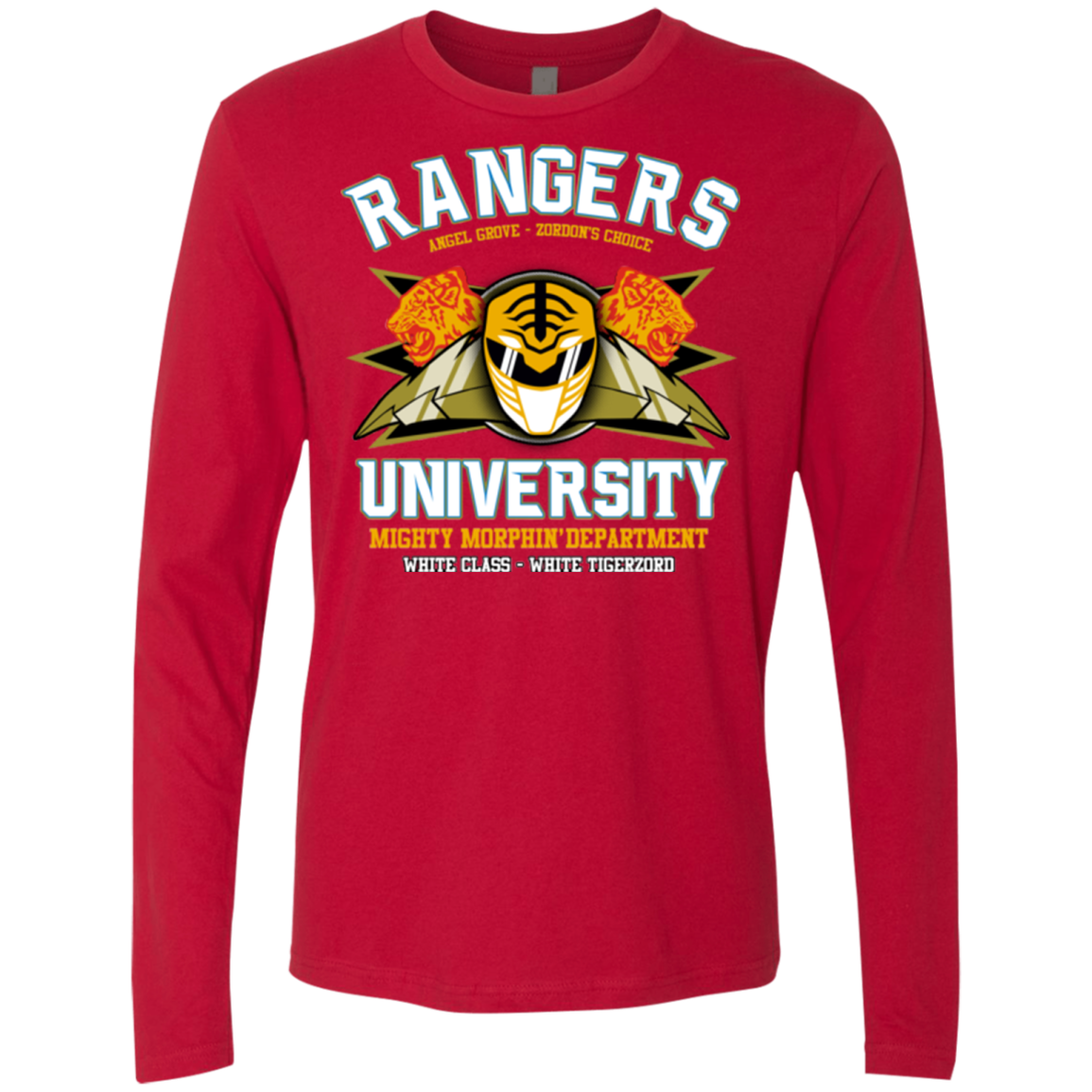 Rangers U White Ranger Men's Premium Long Sleeve