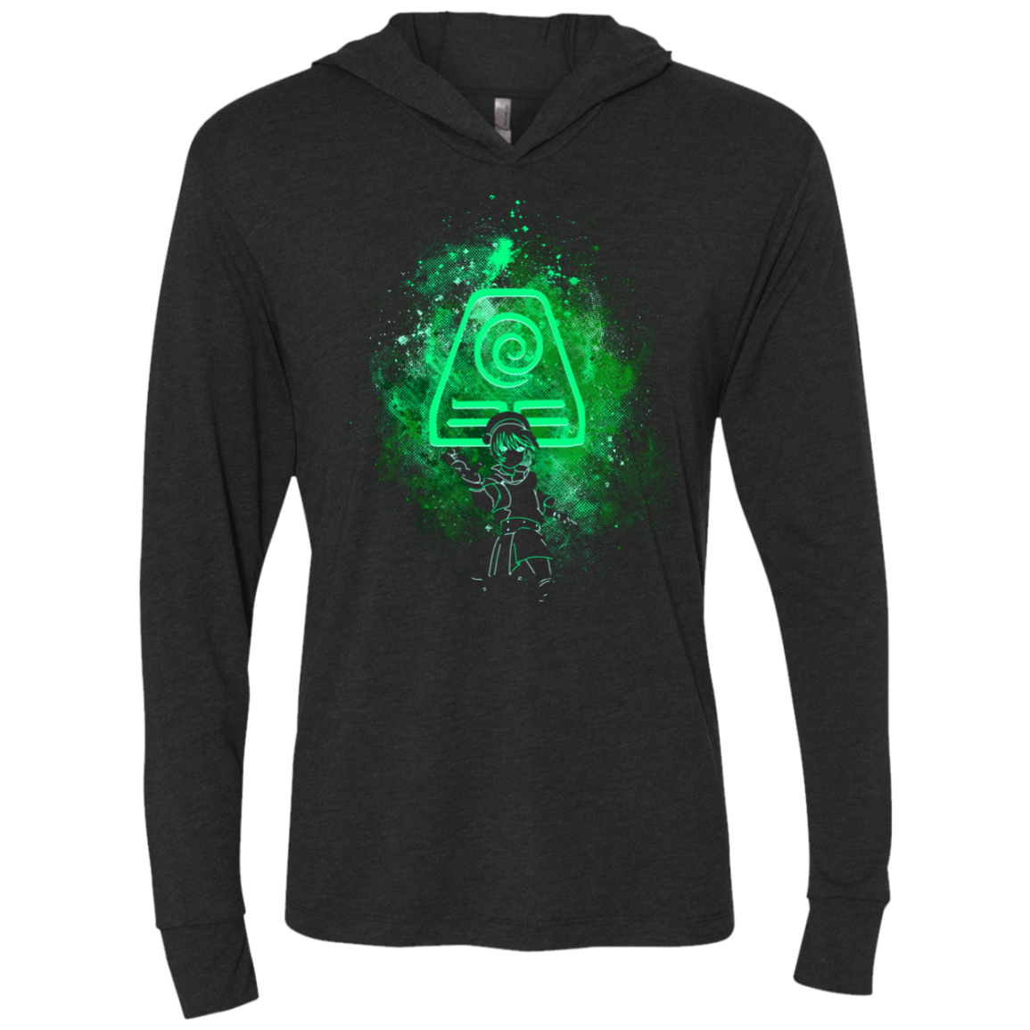 Toph Art Triblend Long Sleeve Hoodie Tee