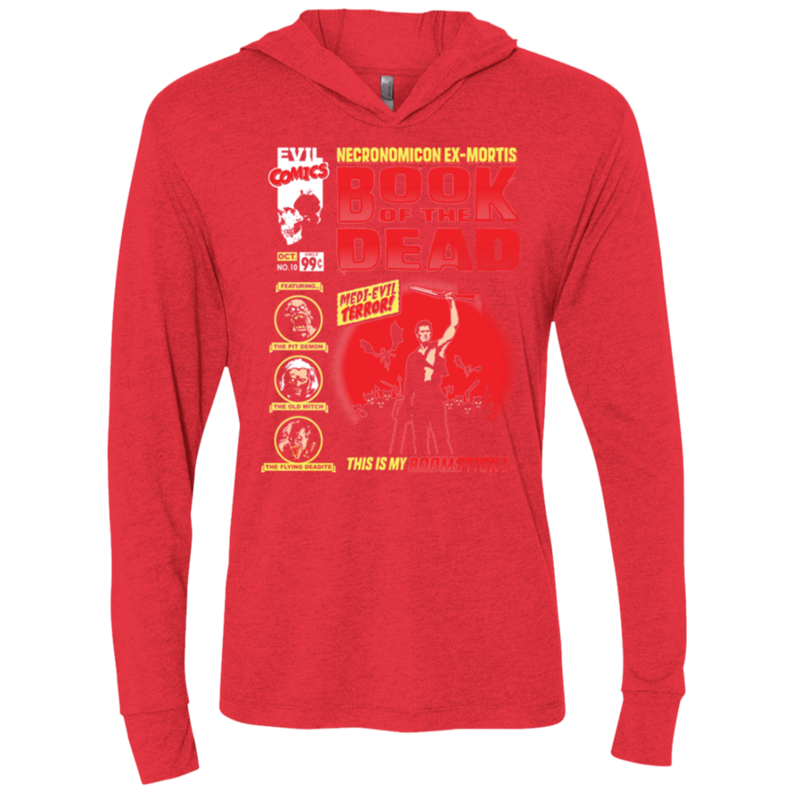 Book Of The Dead Triblend Long Sleeve Hoodie Tee