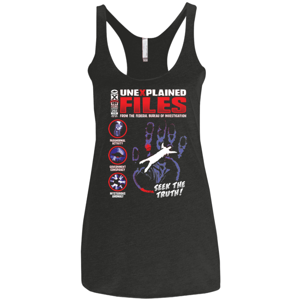 Unexplained Files Women's Triblend Racerback Tank