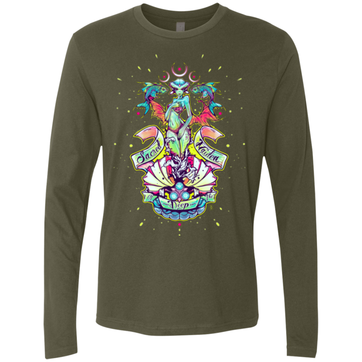 Sacred Maiden of the Deep Men's Premium Long Sleeve