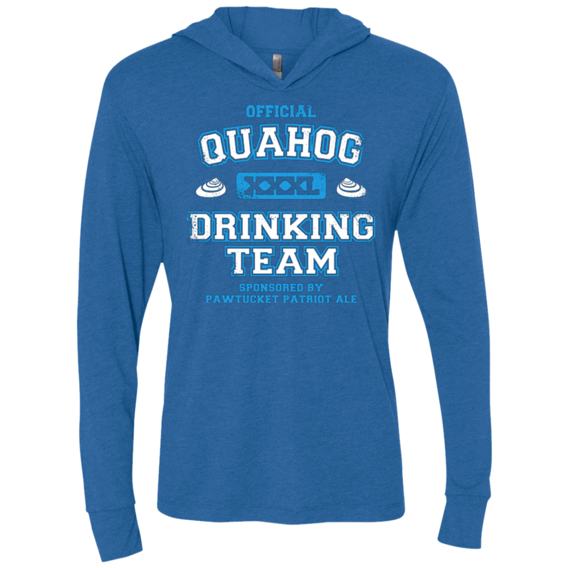 Quahog Drinking Team Triblend Long Sleeve Hoodie Tee