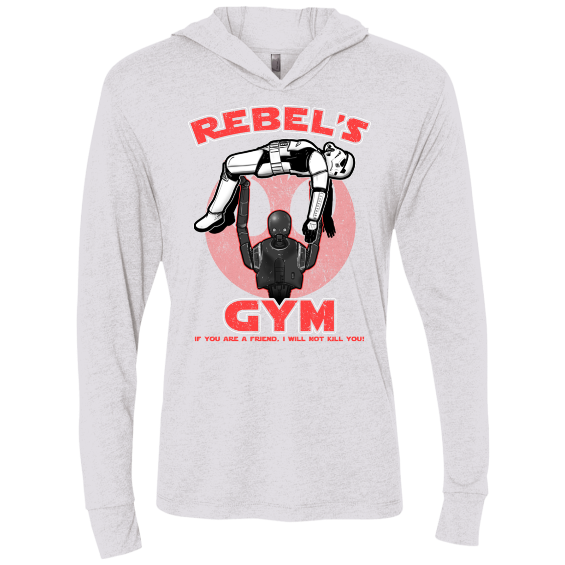 Rebel's Gym Triblend Long Sleeve Hoodie Tee