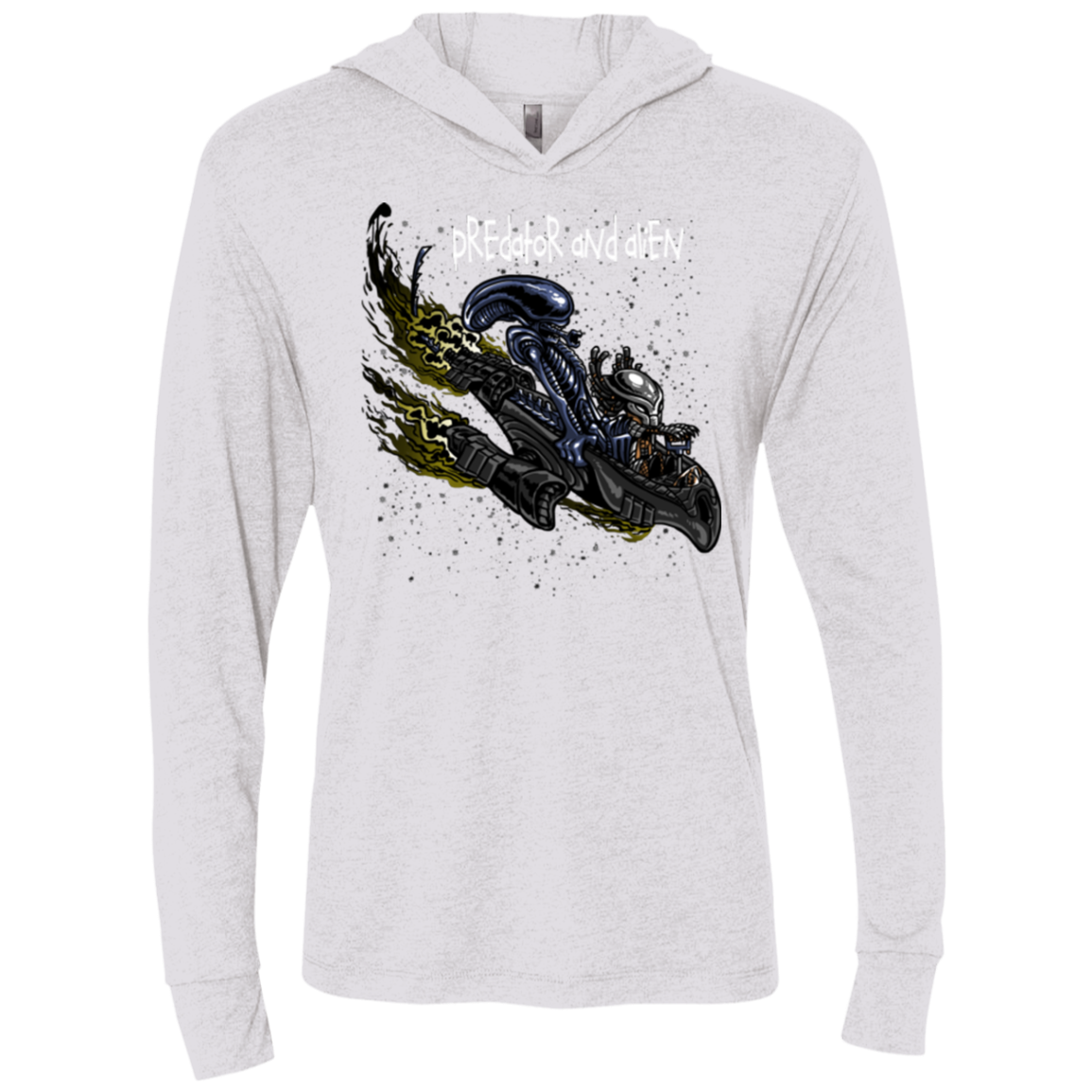 Predator and Alien Triblend Long Sleeve Hoodie Tee