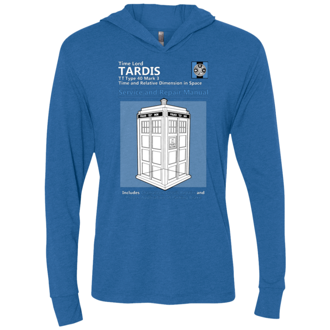 TARDIS SERVICE AND REPAIR MANUAL Triblend Long Sleeve Hoodie Tee