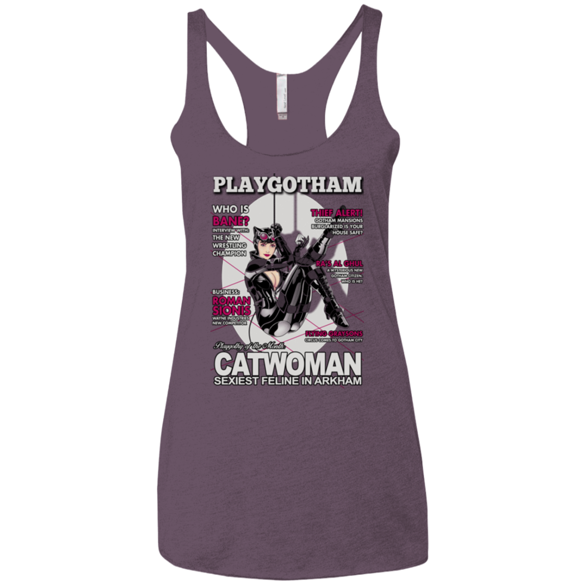 Catwoman PlayGotham Women's Triblend Racerback Tank