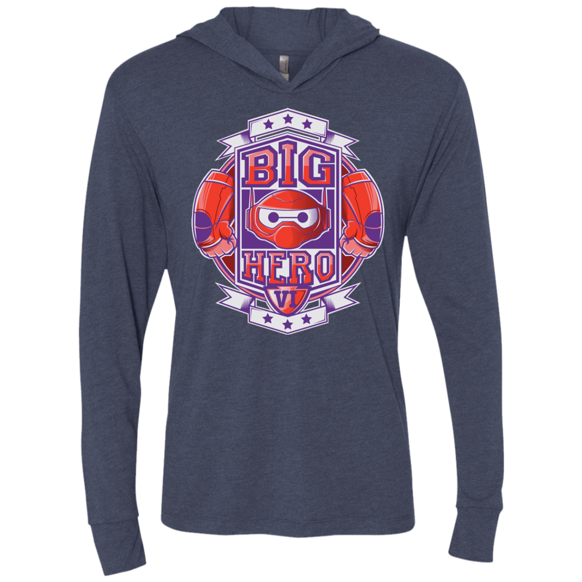 BIG HERO VI BOXING Triblend Long Sleeve Hoodie Tee