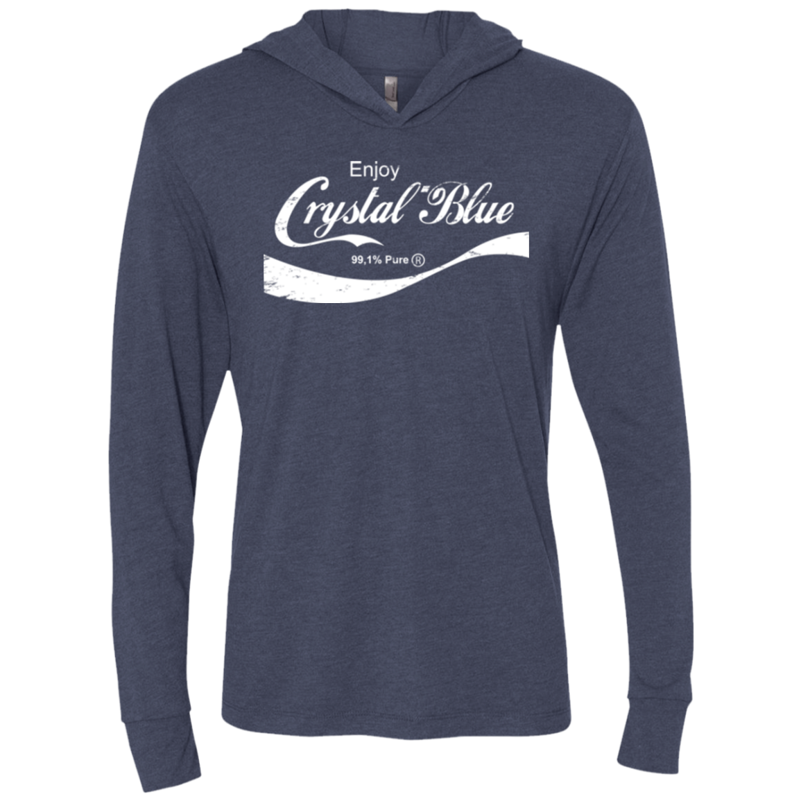 Crystal Blue Coke Triblend Long Sleeve Hoodie Tee