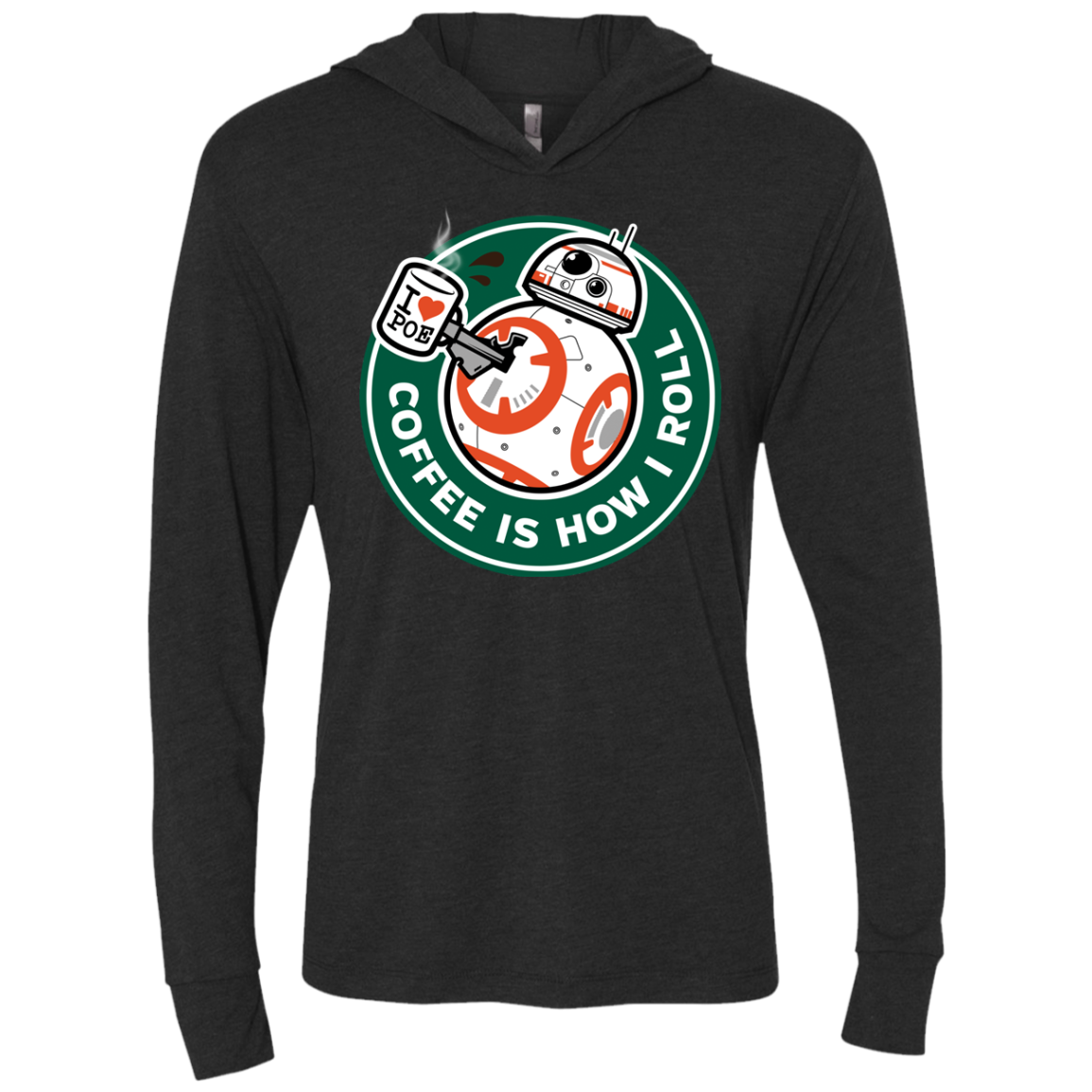 How I Roll Triblend Long Sleeve Hoodie Tee