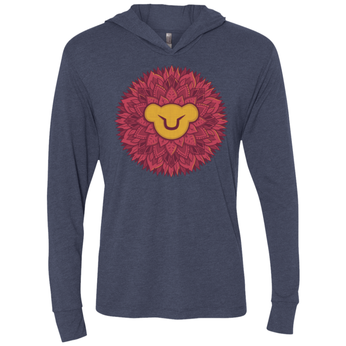 Leaf Mane Mandala Triblend Long Sleeve Hoodie Tee