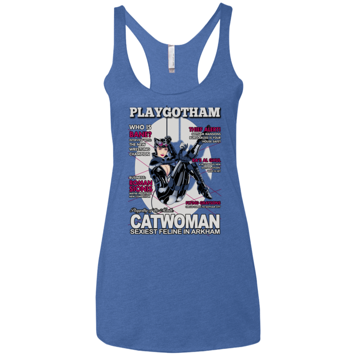 Catwoman PlayGotham Women's Triblend Racerback Tank