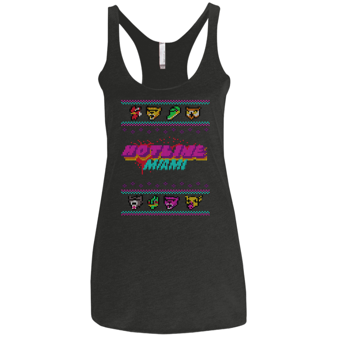 Christmas Sweater Hotline Miami Women's Triblend Racerback Tank