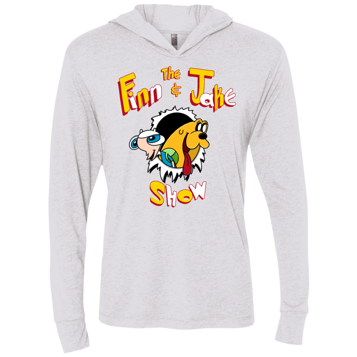 The Finn and Jake Show Triblend Long Sleeve Hoodie Tee