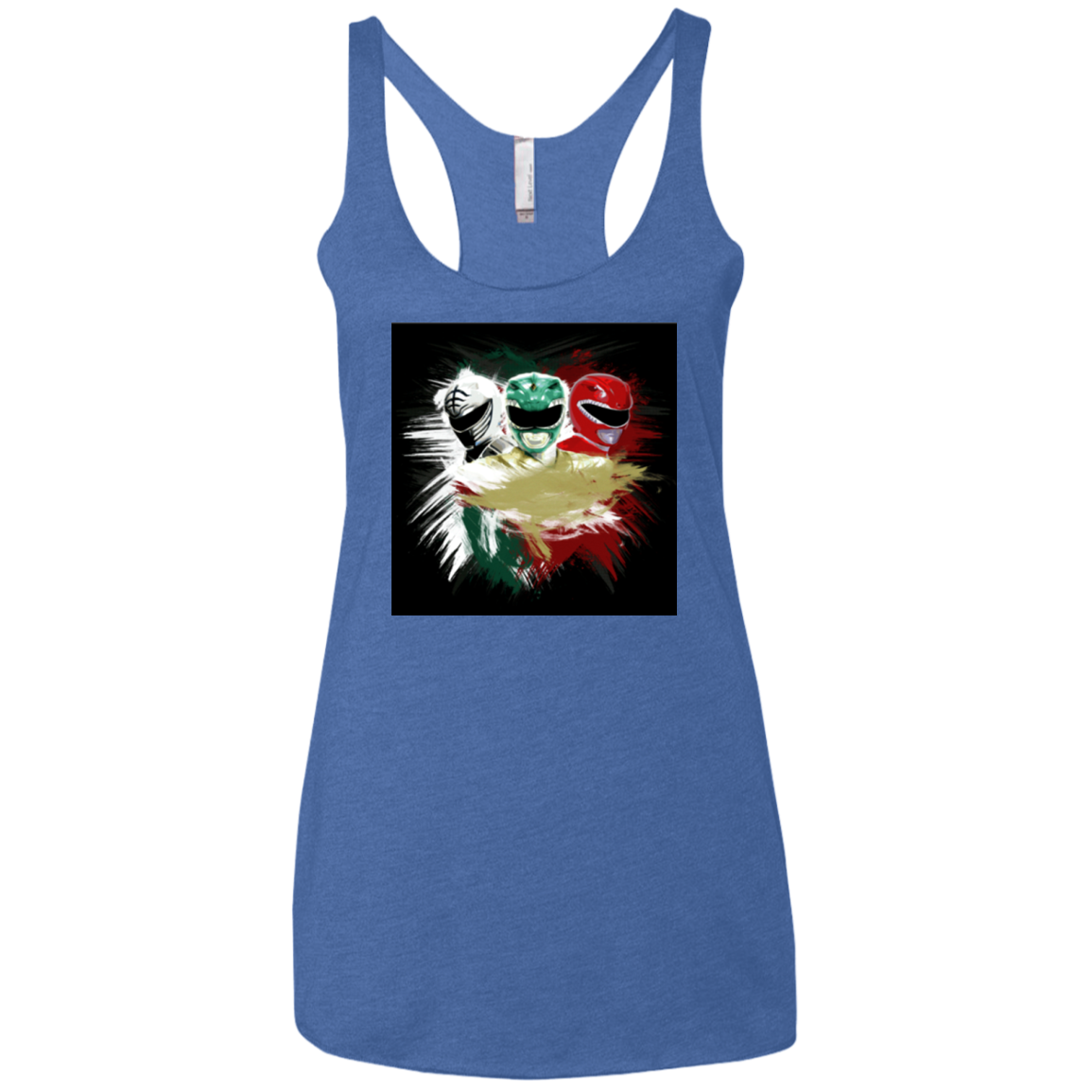 White Green Red Women's Triblend Racerback Tank