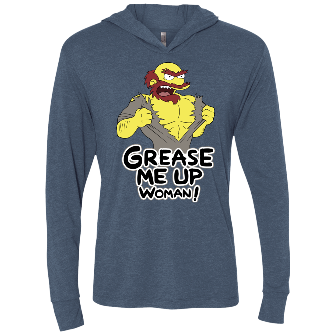 Grease Me Up Triblend Long Sleeve Hoodie Tee