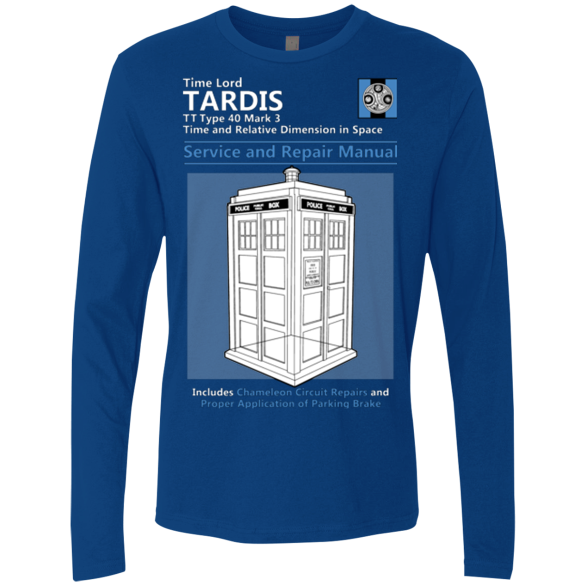 TARDIS SERVICE AND REPAIR MANUAL Men's Premium Long Sleeve