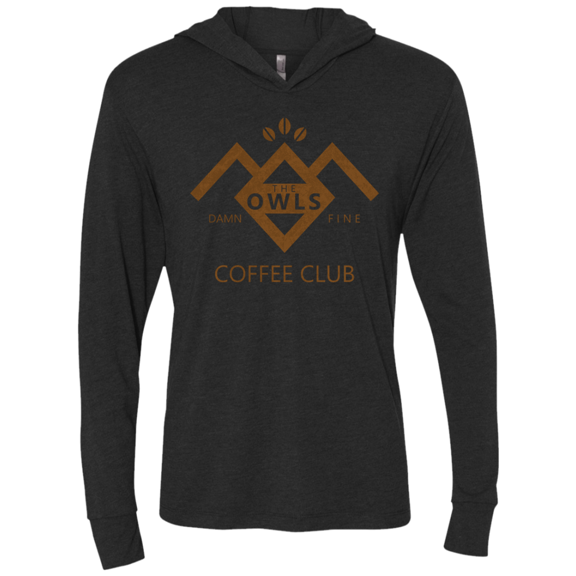 Coffee Club Triblend Long Sleeve Hoodie Tee