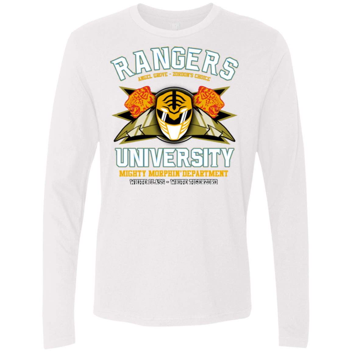 Rangers U White Ranger Men's Premium Long Sleeve
