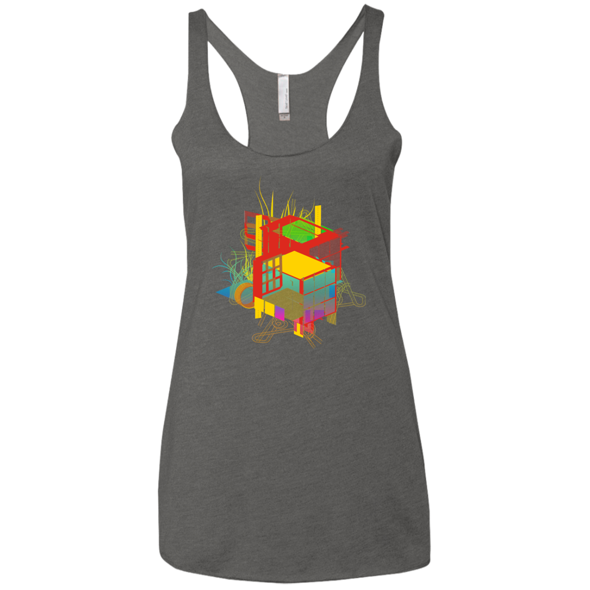 Rubik's Building Women's Triblend Racerback Tank