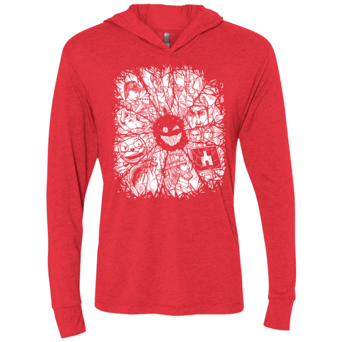 Black Mirror Triblend Long Sleeve Hoodie Tee