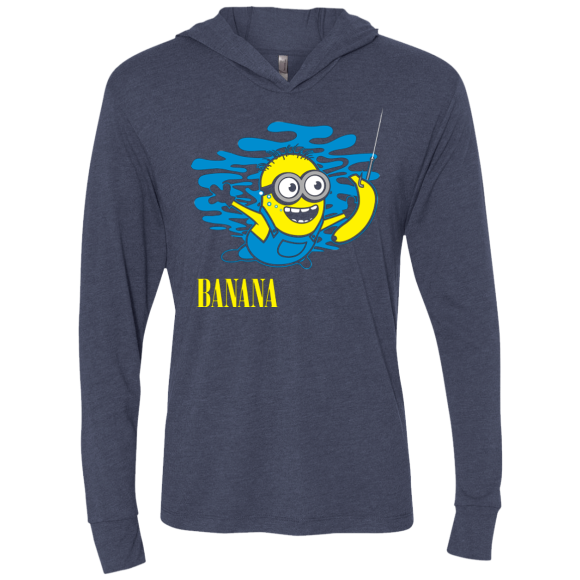 Nirvana Banana Triblend Long Sleeve Hoodie Tee