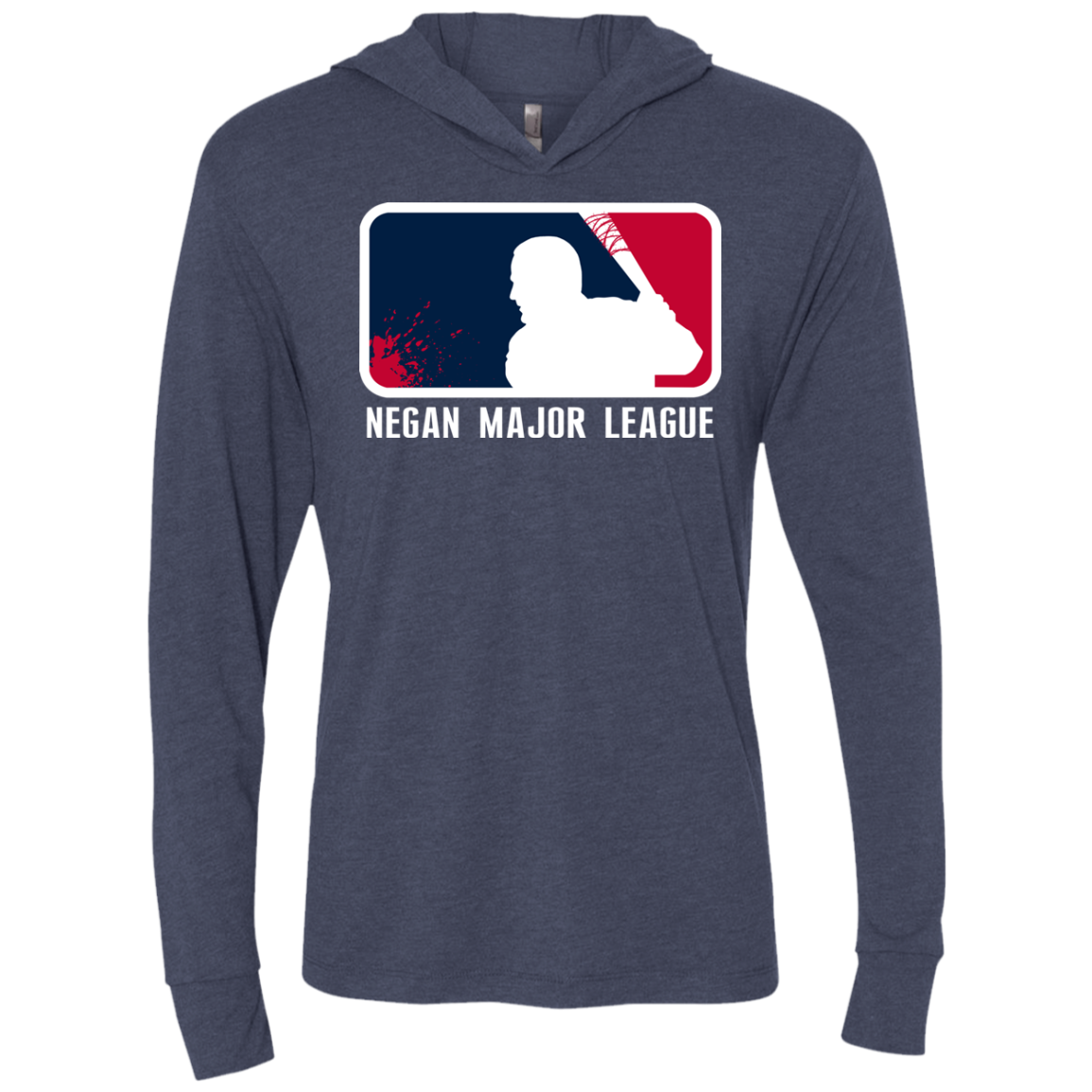 Negan Mayor League Triblend Long Sleeve Hoodie Tee