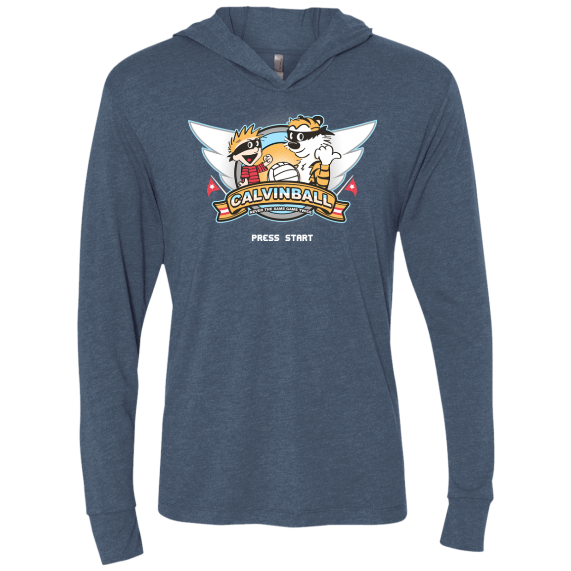 Calvinball Video Game Triblend Long Sleeve Hoodie Tee