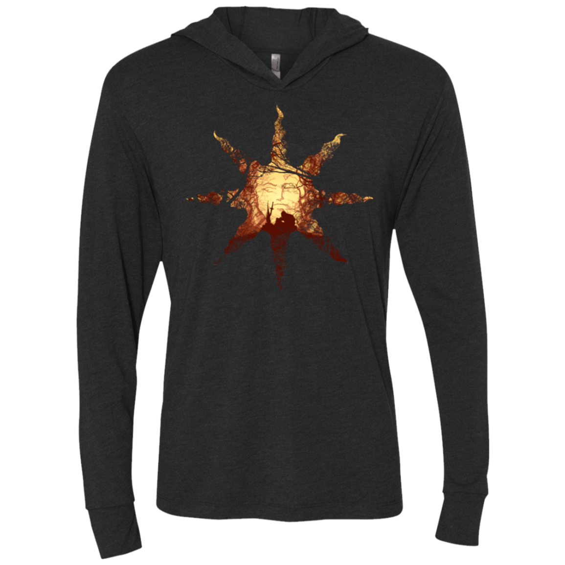 Bonfire Triblend Long Sleeve Hoodie Tee