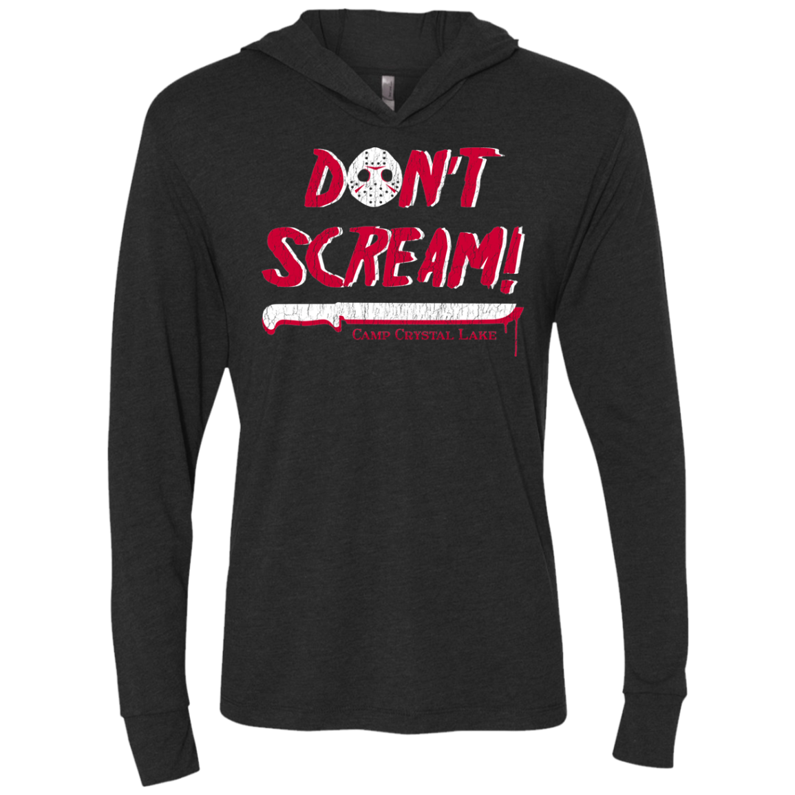 Dont Scream Triblend Long Sleeve Hoodie Tee