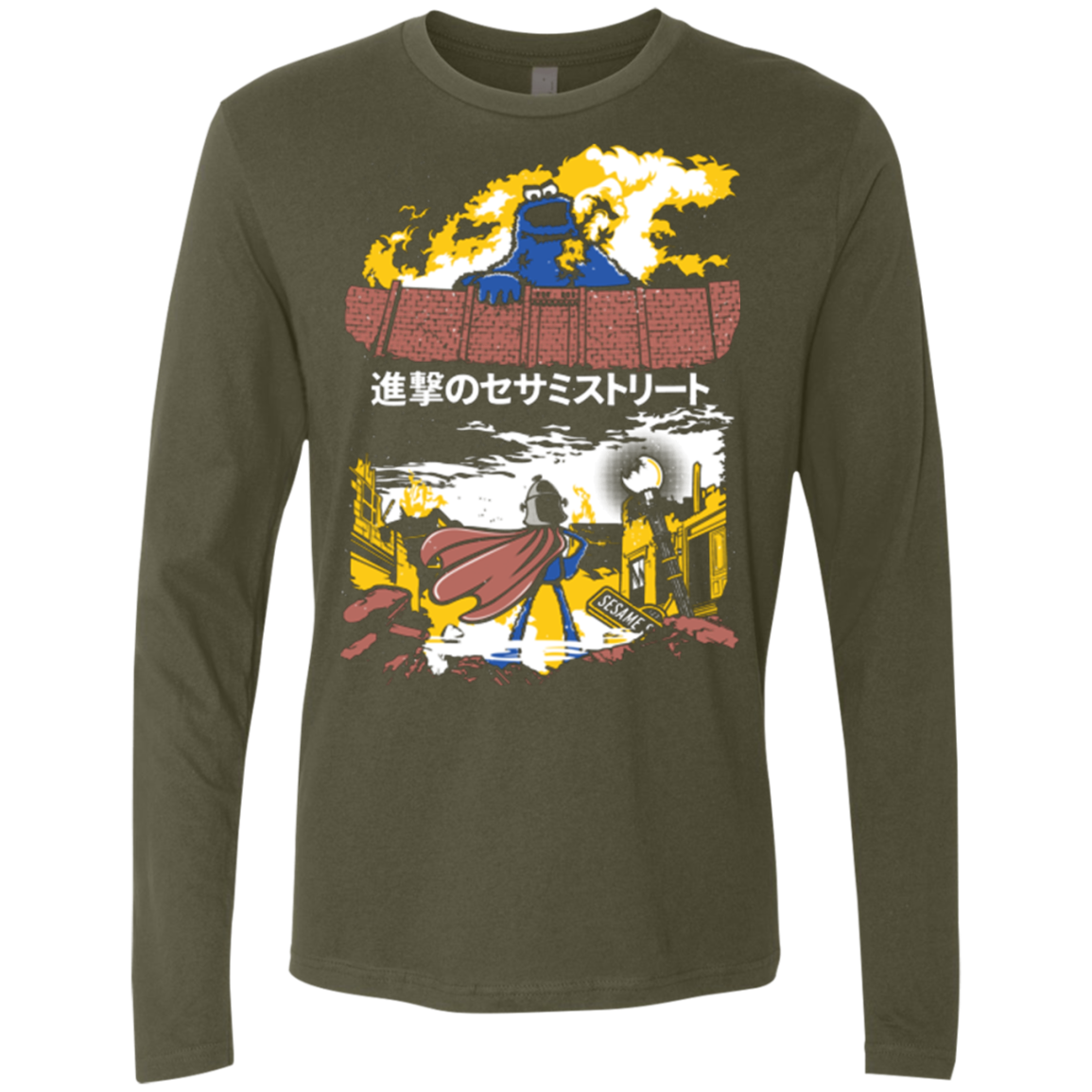 Attack on Sesame Street Men's Premium Long Sleeve