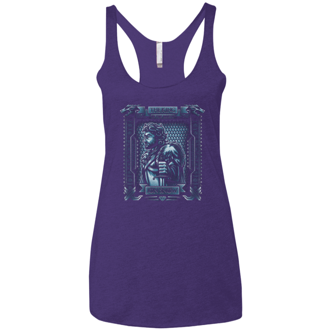 Jon Snow King in the North Women's Triblend Racerback Tank
