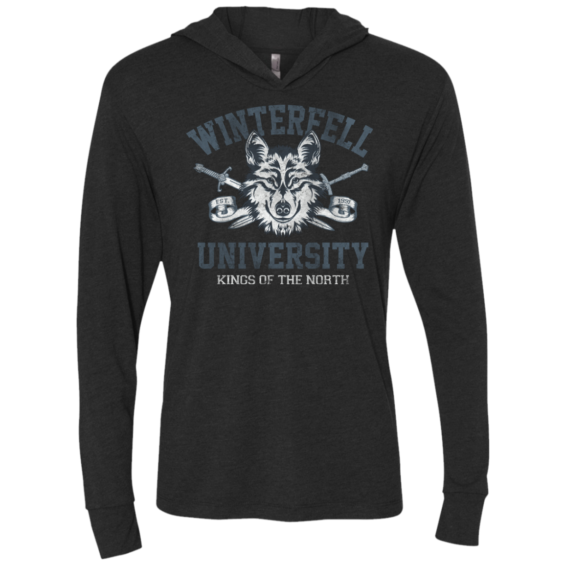 Winterfell U Triblend Long Sleeve Hoodie Tee