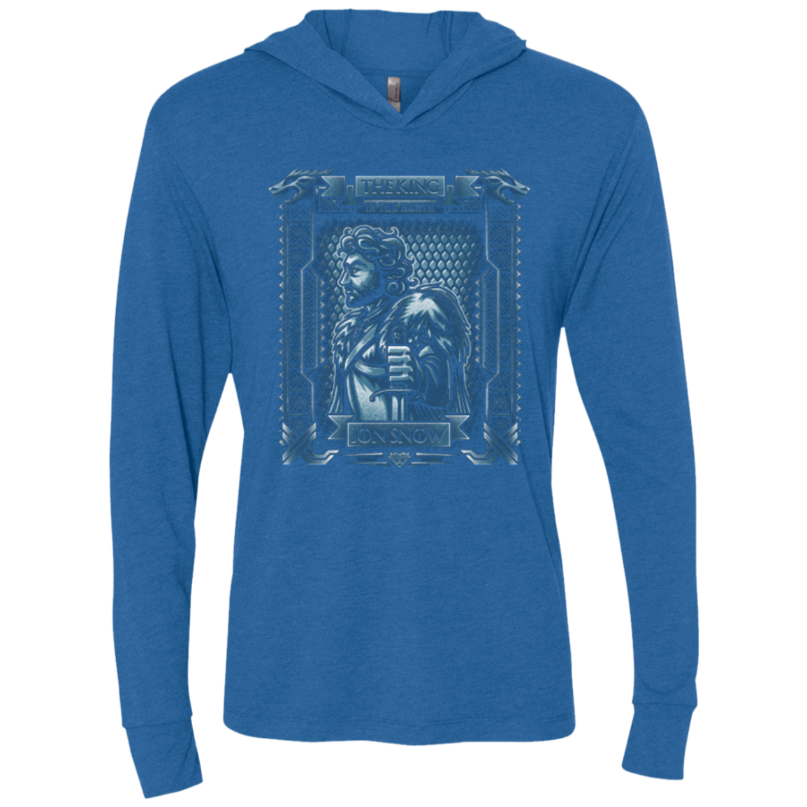 Jon Snow King in the North Triblend Long Sleeve Hoodie Tee
