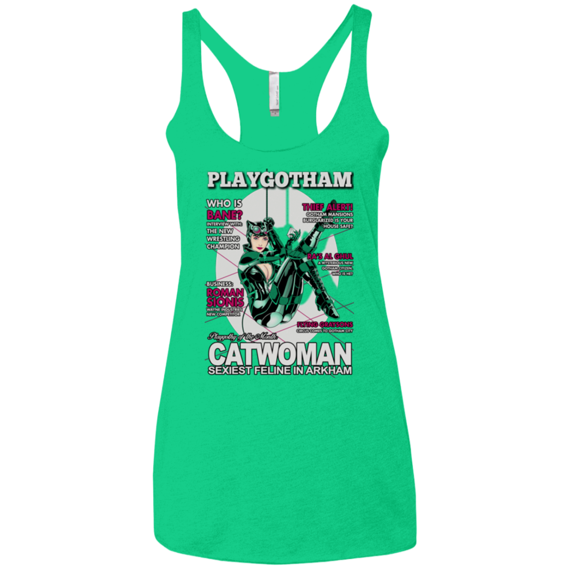 Catwoman PlayGotham Women's Triblend Racerback Tank