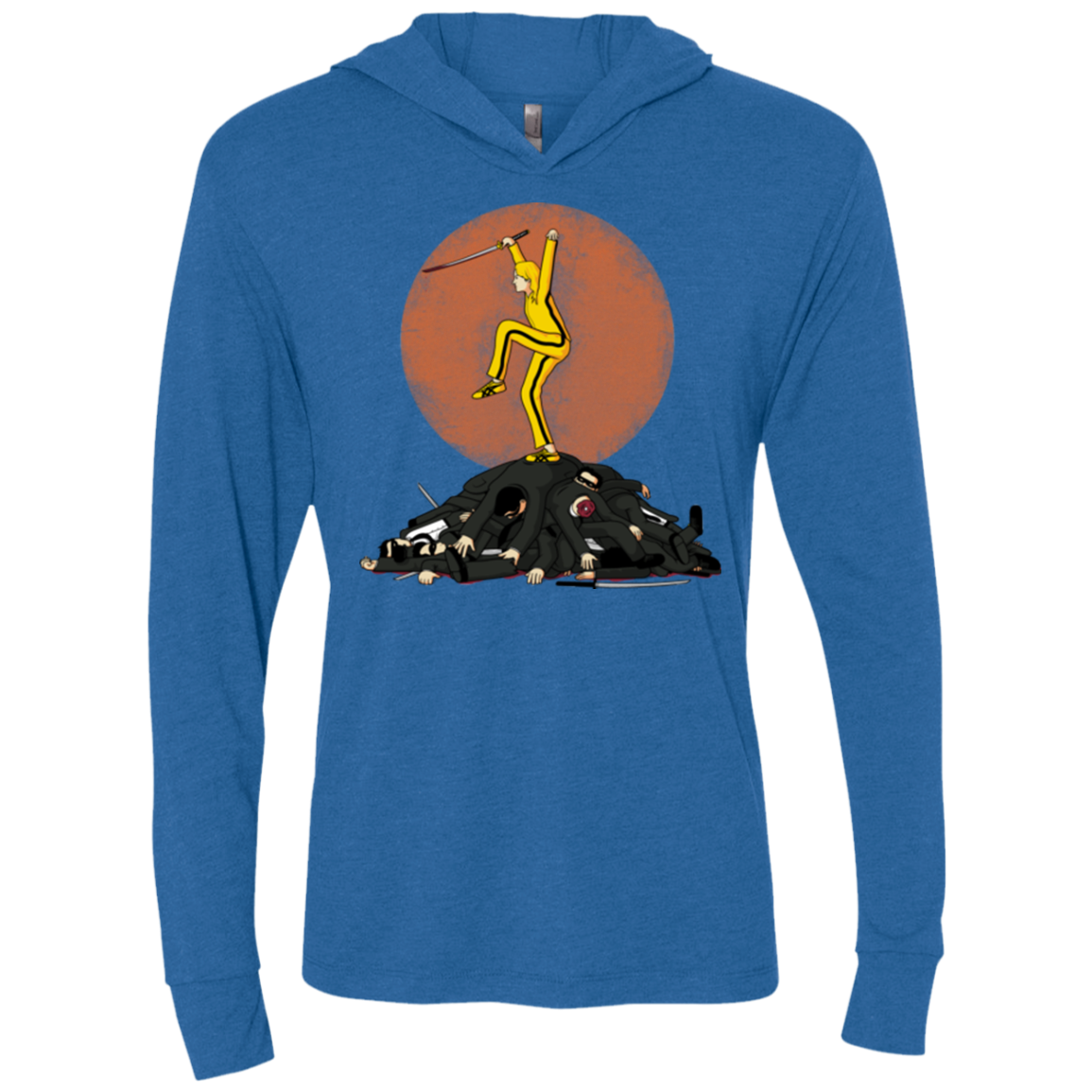 Karate Bill Triblend Long Sleeve Hoodie Tee