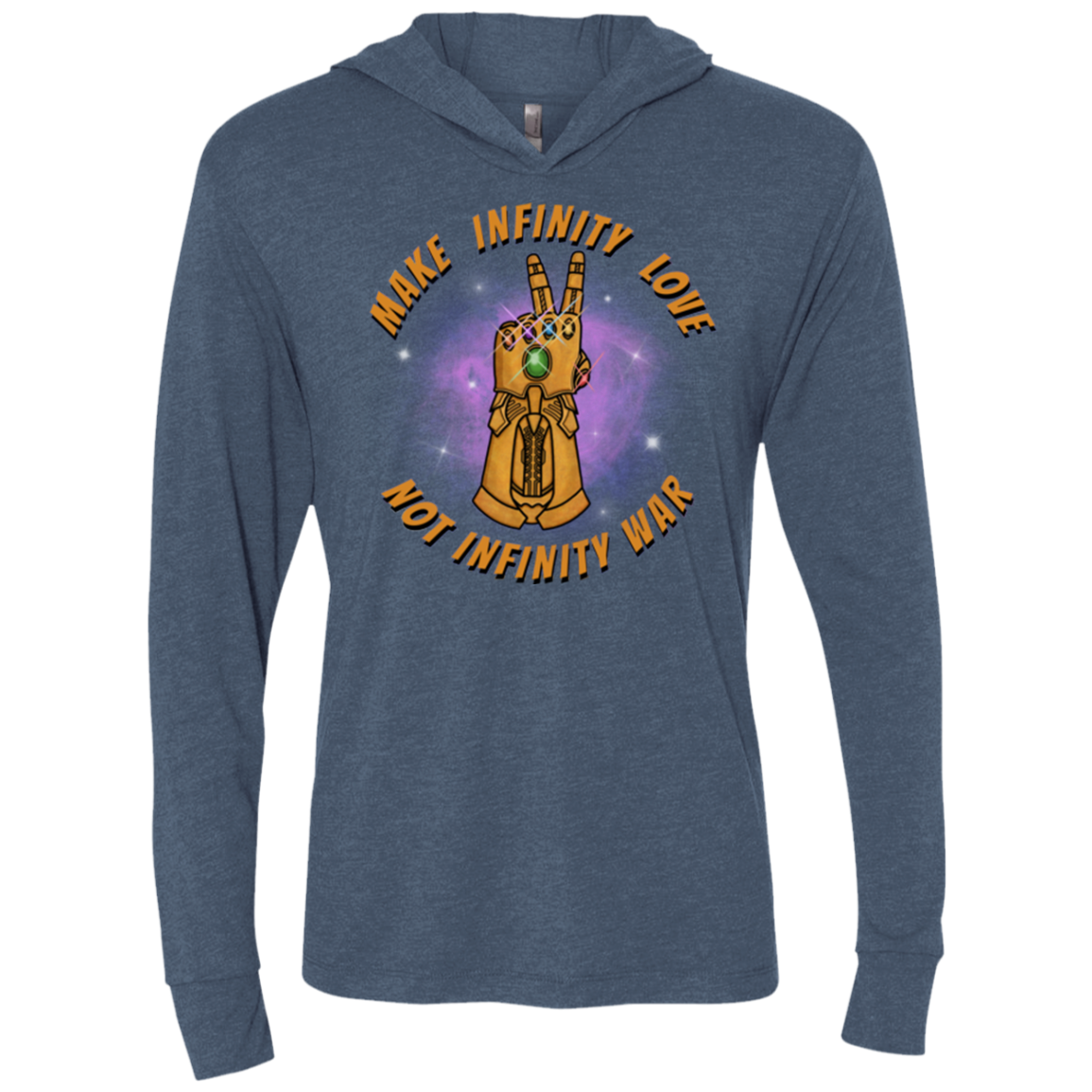 Infinity Peace Triblend Long Sleeve Hoodie Tee