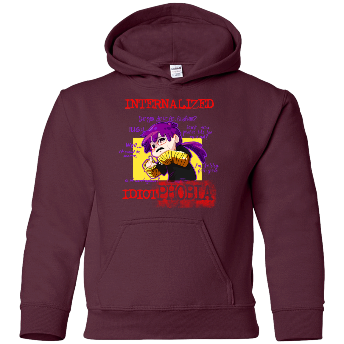 Idiot phobia Youth Hoodie