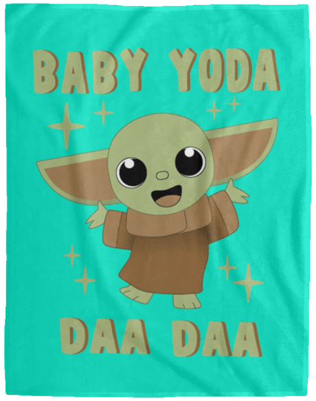 Blankets Teal / One Size Baby Yoda Daa Daa 60x80 MicroFleece Blanket