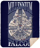 Blankets Navy / One Size Millennium Falcon 50x60 Sherpa Blanket