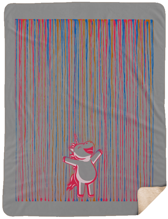 Blankets Gray / One Size Rainbow Rain 60x80 Sherpa Blanket